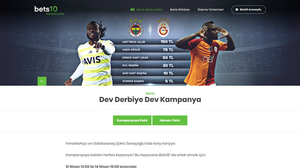 Bets10’dan Fenerbahçe – Galatasaray Mücadelesine Dev Kampanya